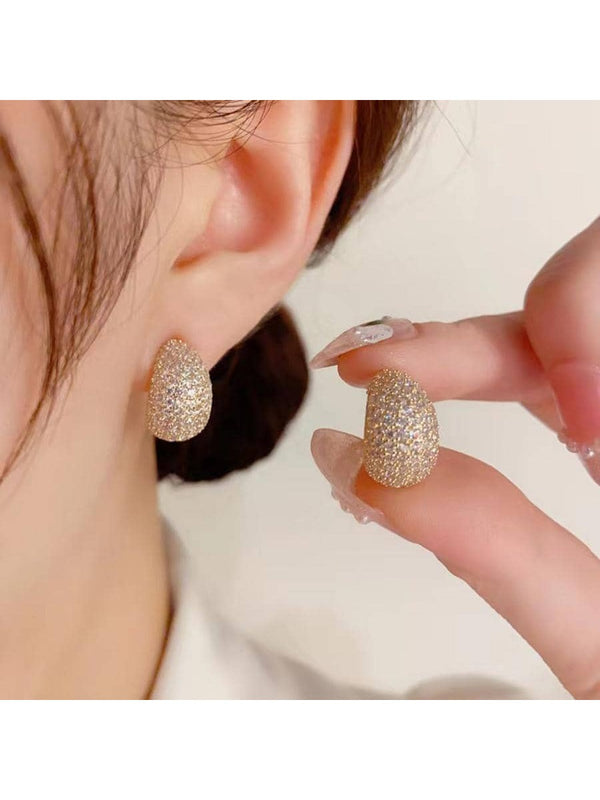 Shein - Cubic Zirconia Decor Stud Earrings