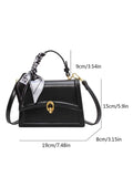 Shein - Bow Decor Mini Black Skinny Scarf Decorated Flap Square Crossbody Bag With Adjustable Shoulder Strap