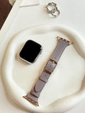 Shein - Stitch Detail Microfiber Watchband Compatible With Apple Watch