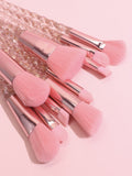 Shein - 10Pcs Professional Makeup Brush Set, Soft Blush Brush, Powder Brush, Pink Eye Brush, Full Kit Of Beauty Tools Makeup Brushes Set, Black Friday