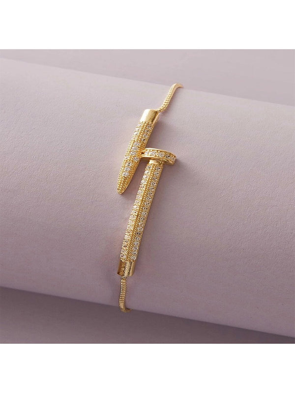 Shein - 1 new nail bracelet with adjustable women's fashion bracelet for good friends