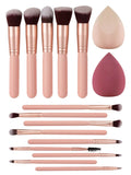 Shein - A set of 16 pieces, 14 makeup brushes & 2 makeup sponges, professional makeup brush set
