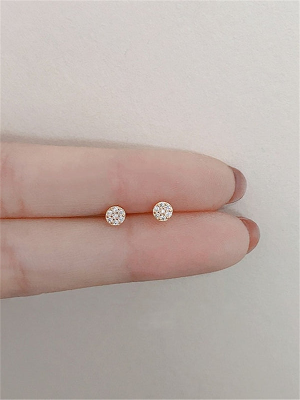 Shein - 1pair Romantic Korean Style CZ Star Shaped Stud Earrings, Delicate And Versatile Accessories Suitable For All Seasons