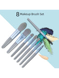 Shein - 8PCS Makeup Brush Set, Mini Make Up Brushes For Foundation, Powder, Blush Eyeshadow ,Eyelash And Concealer, Makeup Brushes Set Professional For Cosmetics With Makeup Bag