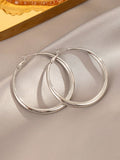 Shein - 1pair European And American Style Metallic Personalized Circle Design Earrings