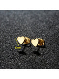 Shein - 1 Pair Stainless steel Earrings Trend Korean Sweet Heart Fashion Stud Earrings For Women