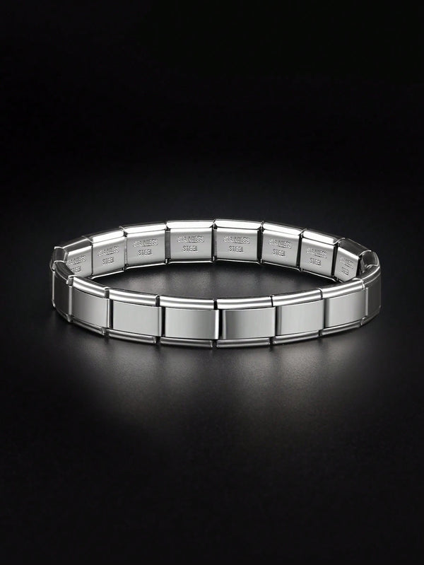 Shein - 1pc Simple Stainless Steel Bangle