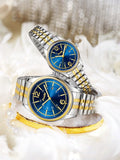 Shein - 1pair Casual Waterproof Calendar Quartz Wristwatch With Elastic Band For Couples