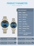 Shein - 1pair Casual Waterproof Calendar Quartz Wristwatch With Elastic Band For Couples