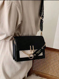 Shein - Trendy Flap Square Bag, Women's Fashion Pu Purse, Stylish Chain Decor Crossbody Bag