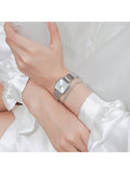 Shein - Ins Niche Steel Band Watch Simple Stainless Steel Watch Ladies Quartz Watch Set