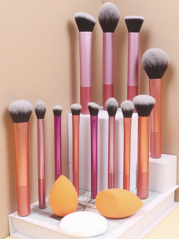 Shein - 8pcs Professional Makeup Brush Set, Including Powder, Blush, Contour, Foundation, Eyeshadow, Highlighter, Nose Shadow Brush