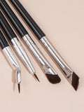 Shein - 4pcs Professional Eye Makeup Brush Set,Eye Shadow Brush,Eyebrow Brush,Eyeliner Brush,Makeup Tools With Soft Fiber For Easy Carrying,Brush For Travel