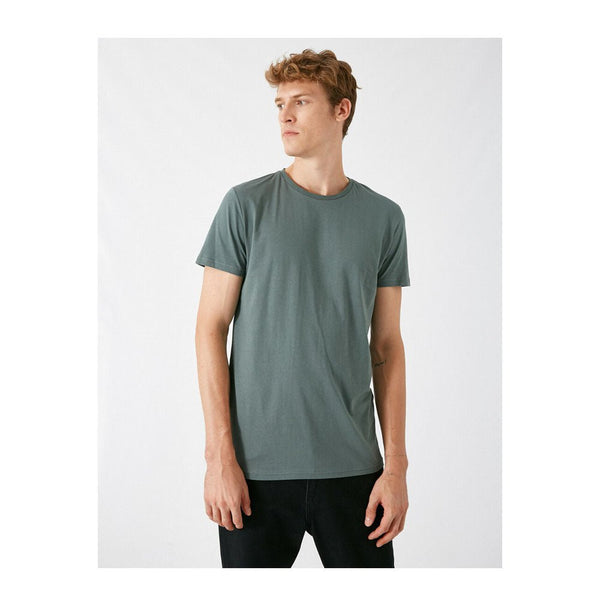 KOTON- Cotton Crew Neck Short Sleeve T-Shirt - Green