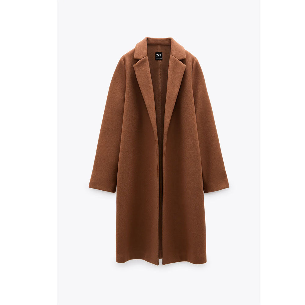Mid camel coat zara Clearance