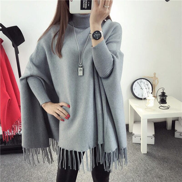 Emerce- Poncho Plain Grey- Free Size