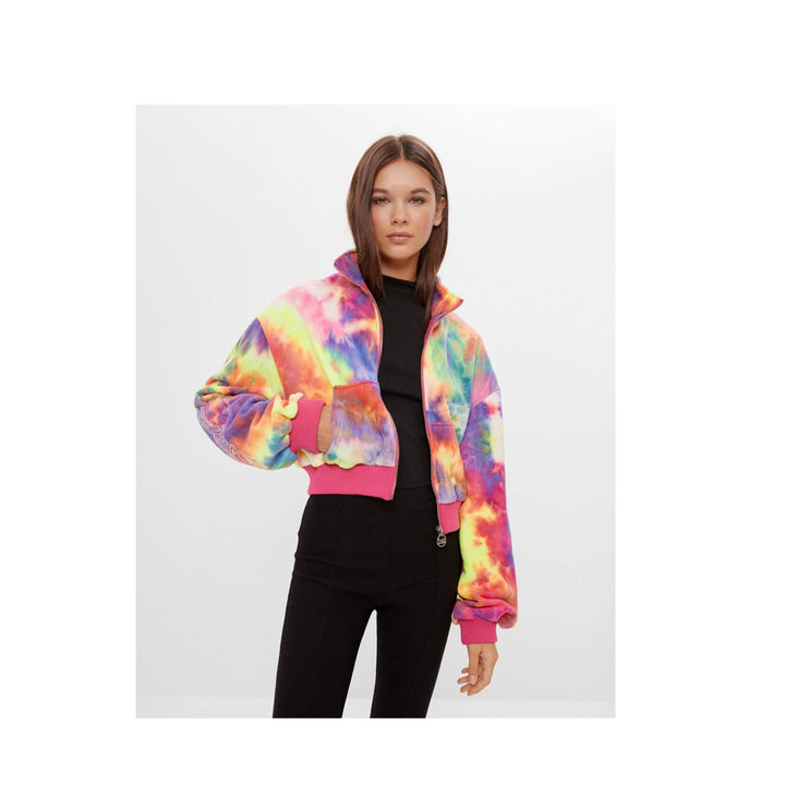 Bershka- Fleece tie-dye jacket