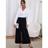 Shein- High Waist Hidden Pocket Wide Leg Pants