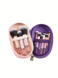 Shein - 10pcs Makeup Brushes Set With Pu Leather Pouch For Basic Daily Makeup