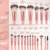 Shein - Makeup Tool Set 18pcs Makeup Brush Sets 1PC Cleaning Brush 6PCS Makeup Puff 3PCS Makeup Sponge  1PC Eyelash Curler