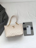 Shein - Fashionable Women's Handbag With Metal Deer Pendant, Chain Strap, Multi-Way Carrying Crossbody Bag