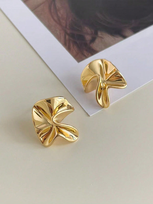 Shein - 1pair Fashionable & Simple & Irregular Geometric Shape Earrings For Women