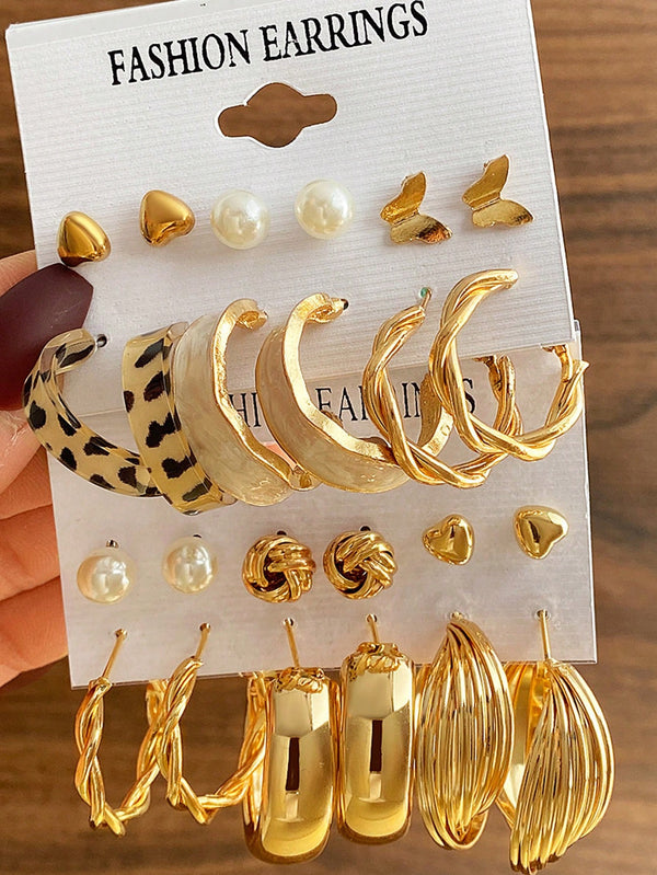 Shein - 24pcs Pearl Earring Set