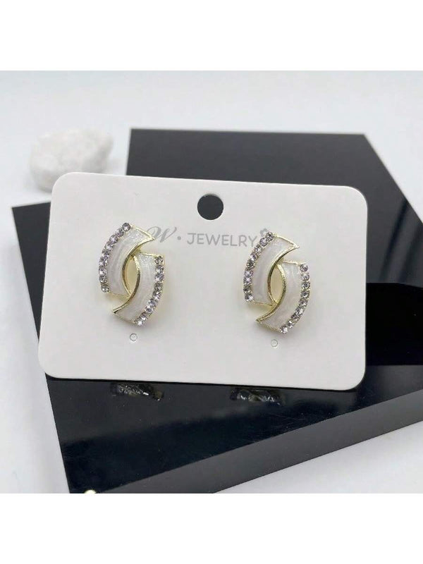 Shein - Fashionable and simple atmospheric stud earrings with diamonds and unique temperament earrings earrings