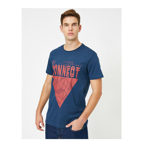 KOTON- Letter Printed T-Shirt - Navy