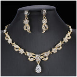 The Marshall- Rose Gold Zircon Floral Crystal Jewerry Set for Women - TM-ER-25
