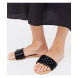 New Look- Wide Fit Black Quilted Leather-Look Sliders For Women