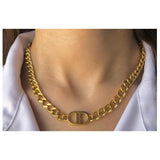 Jewels By Noor- 18k gold plated dior chunky chain