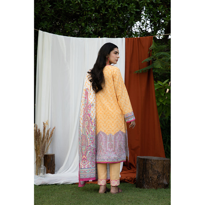 Zellbury- Dgital Printed Embroidered Khaddar Shirt, Khaddar Dupatta & Khaddar Trouser WUW21E30122