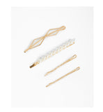 Sivvi- Stock Pack of 4 Gold Multi Geo Hair Pins