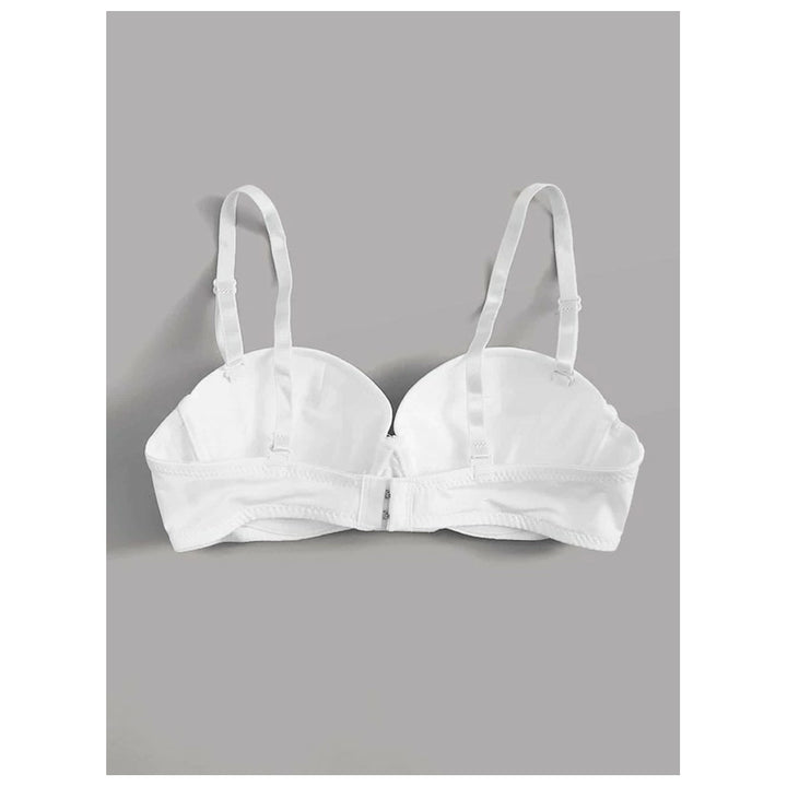 Shein- Adjustable Strap Underwire Bra - white