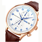 Skmei White Dial Leather Strap Watch