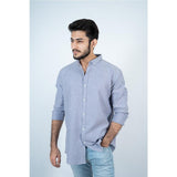 VYBE - Casual Solid Shirt- SLATE BLUE