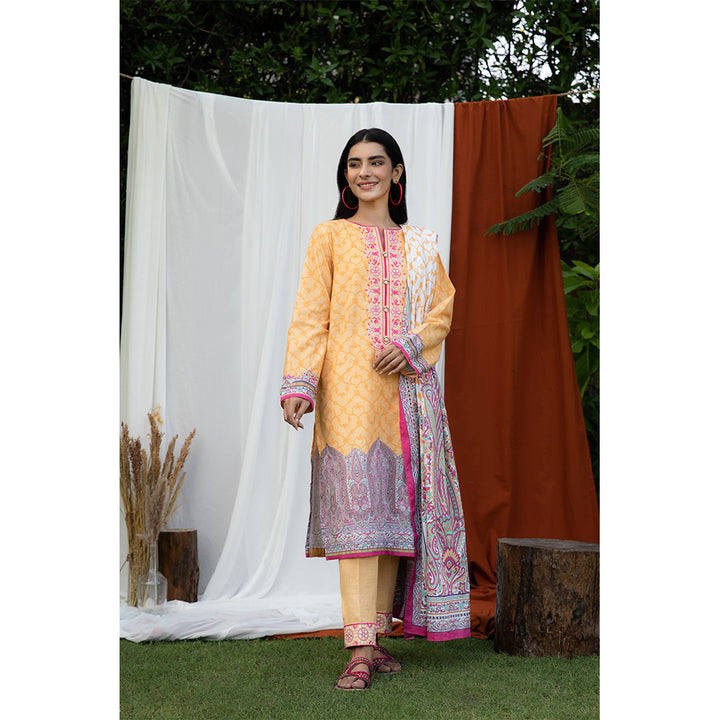 Zellbury- Dgital Printed Embroidered Khaddar Shirt, Khaddar Dupatta & Khaddar Trouser WUW21E30122