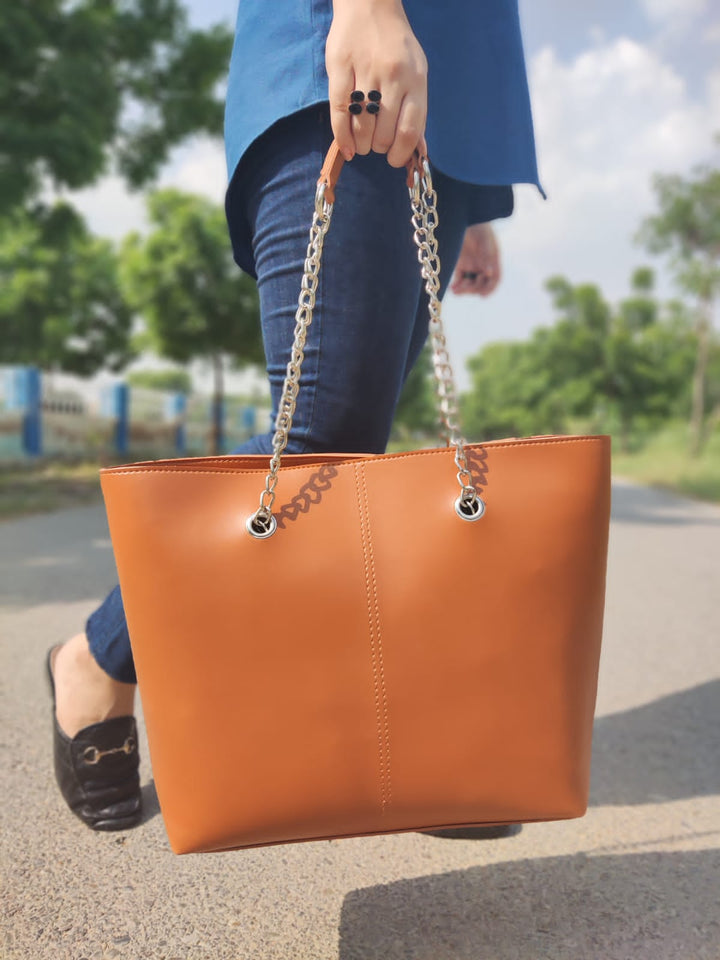 BZY Bag With Long Chain Handle-Mustard