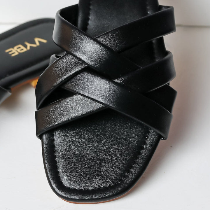 VYBE- Three Strap Slide-Black