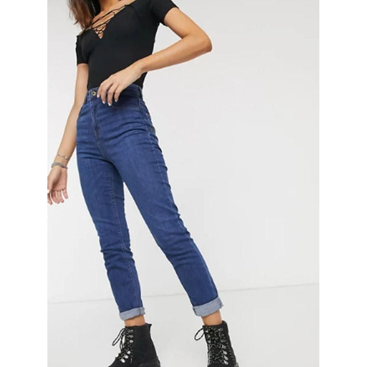Asos- Collusion x011 Slim Mom Jeans In Dark Stone Wash – Bagallery