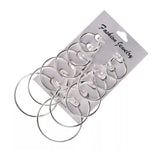 Ayzel- Pack Of 6 Baali With Different Sizes - Silver