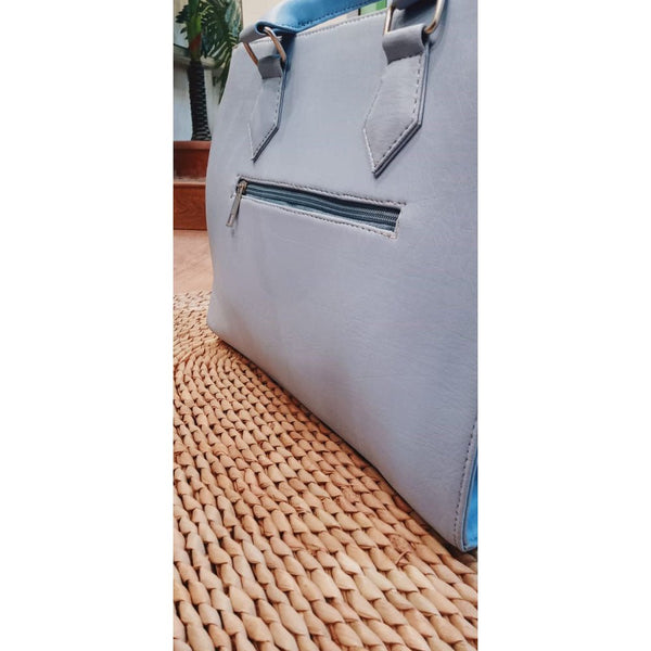 Shein- Mini Leather Sky Blue Tote Bag