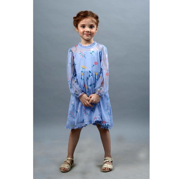 Kids Polo Association- Frilled Frock Blue