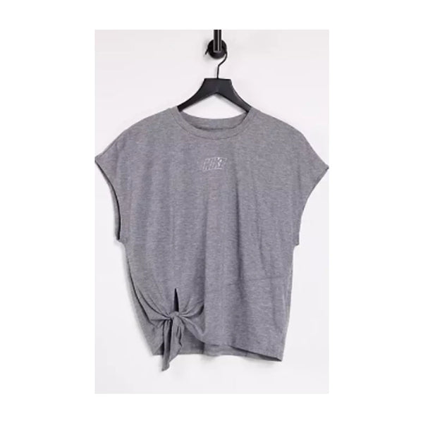 Asos- Nike Dry Bottom Tie T-Shirt in grey