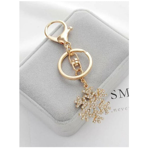 Shein- Rhinestone Decor Snowflake Shaped Keychain