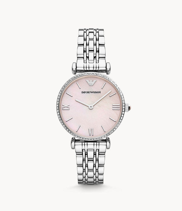 Emporio Armani- Women’s Quartz Stainless Steel Pink Dial 32mm Watch AR1779