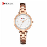 Curren- Luxury Brand Minimalist Quartz Watches Women Rose Bracelet Watch - 9054 - Rose Gold