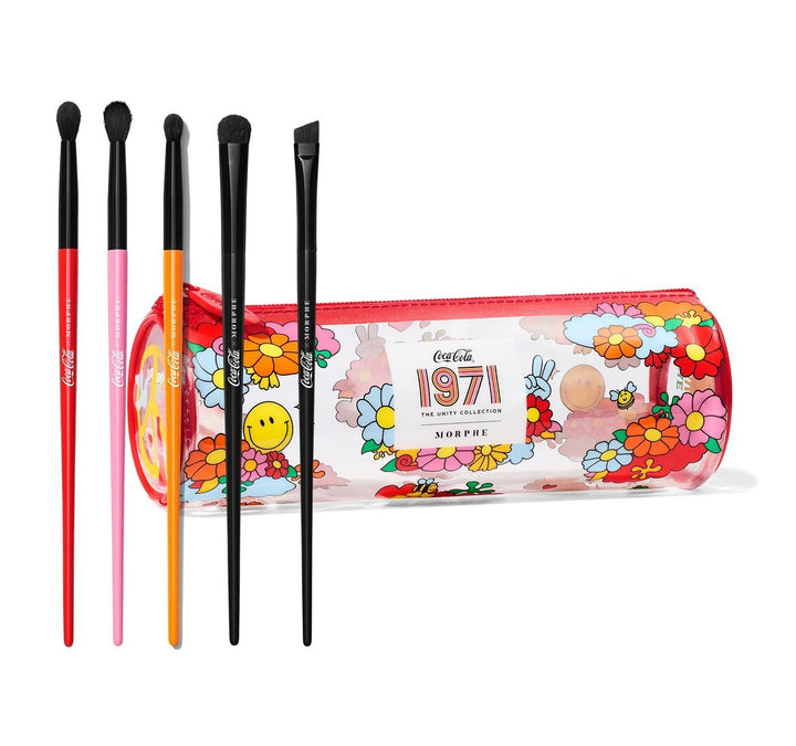 Morphe- Coca-Cola X Morphe Sweep The Peace 5-Piece Eye Brush Set + Bag