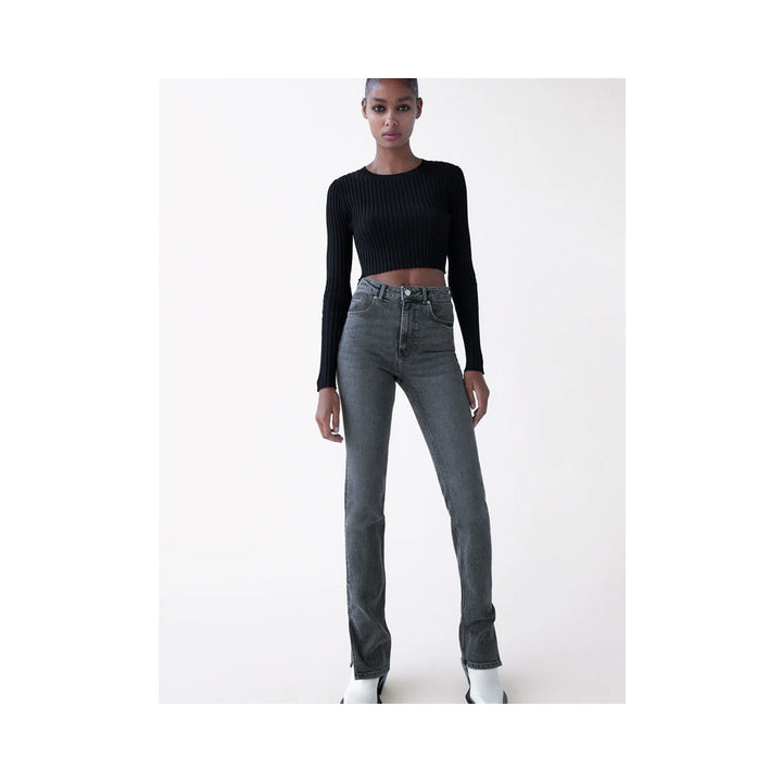 Mardaz- Hi-Rise Split Skinny Jeans